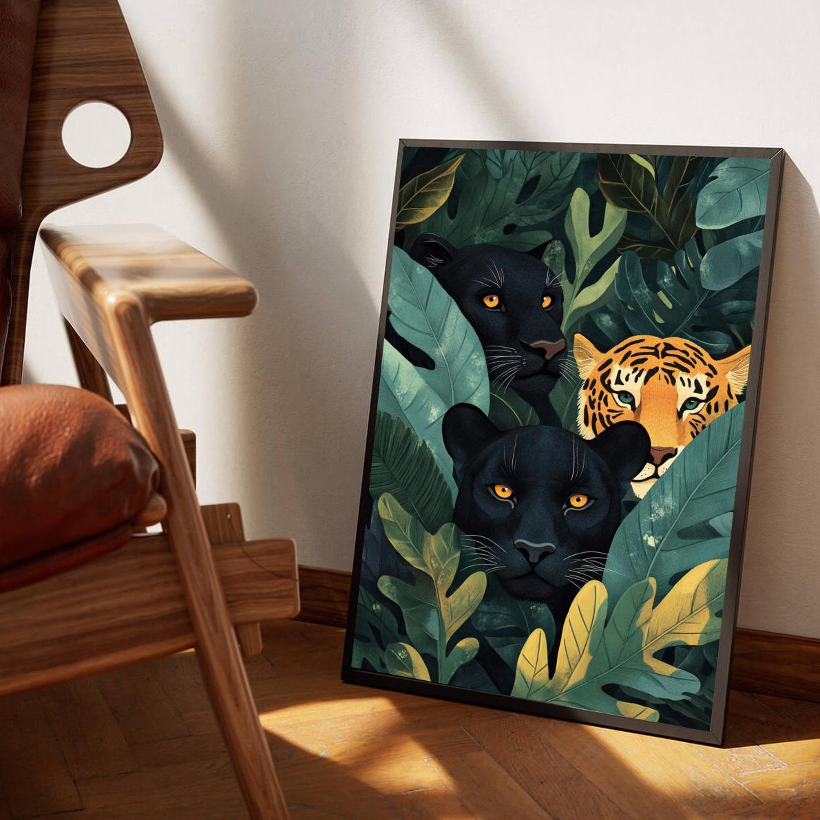 Tiger Panther Forest dans un intérieur