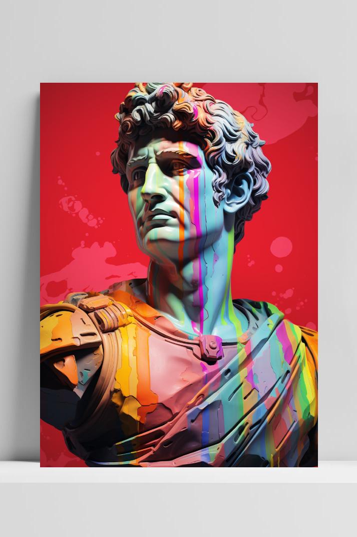 Cesar Standbeeld Pop op 3mm aluminium dibond