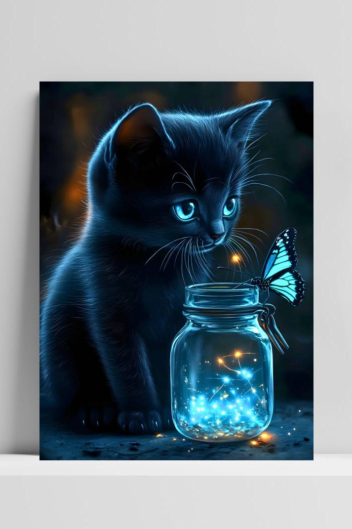 Kat Vlinder op 3mm aluminium dibond