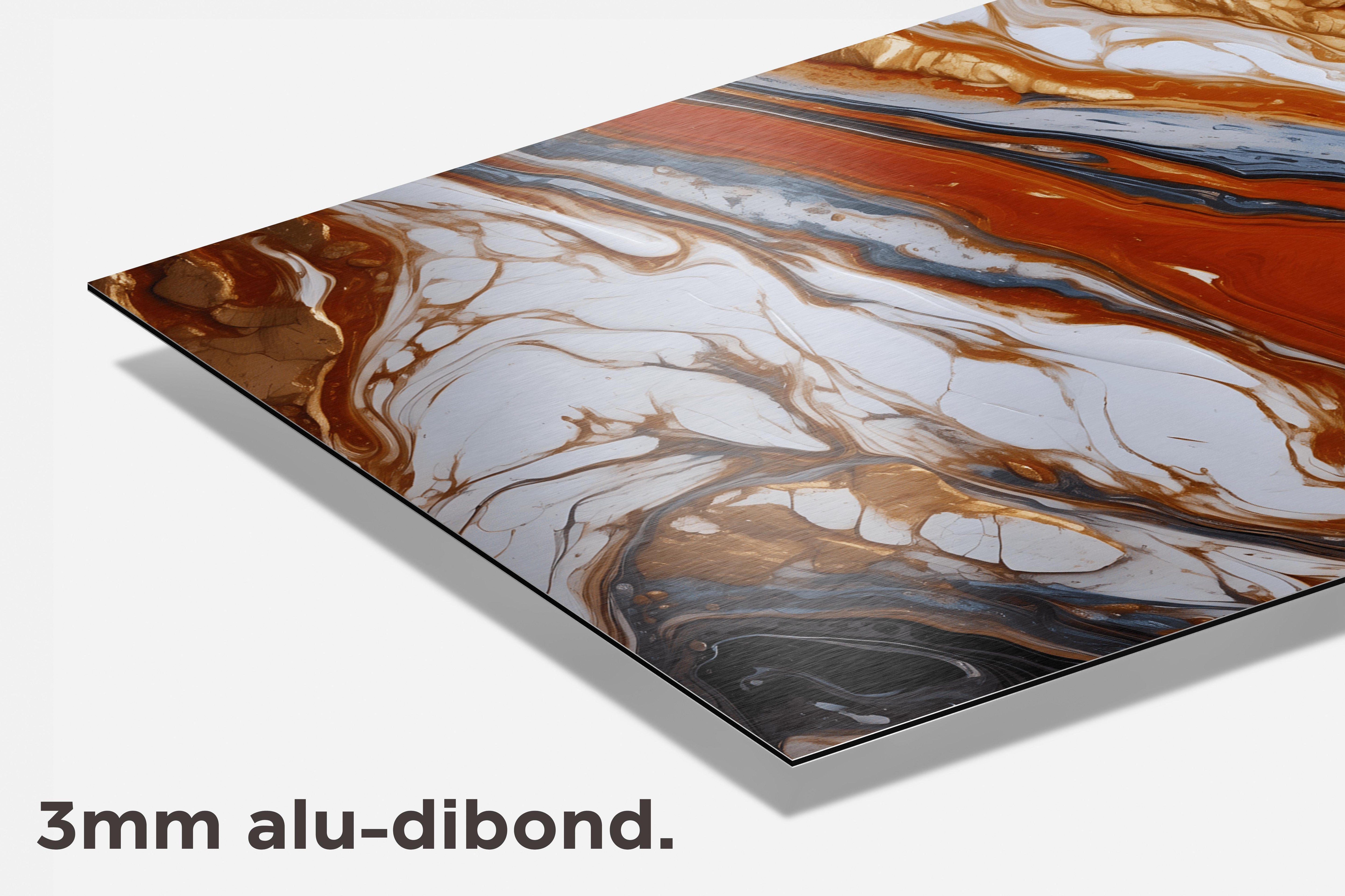 Rood Goud Marmer dibond detail