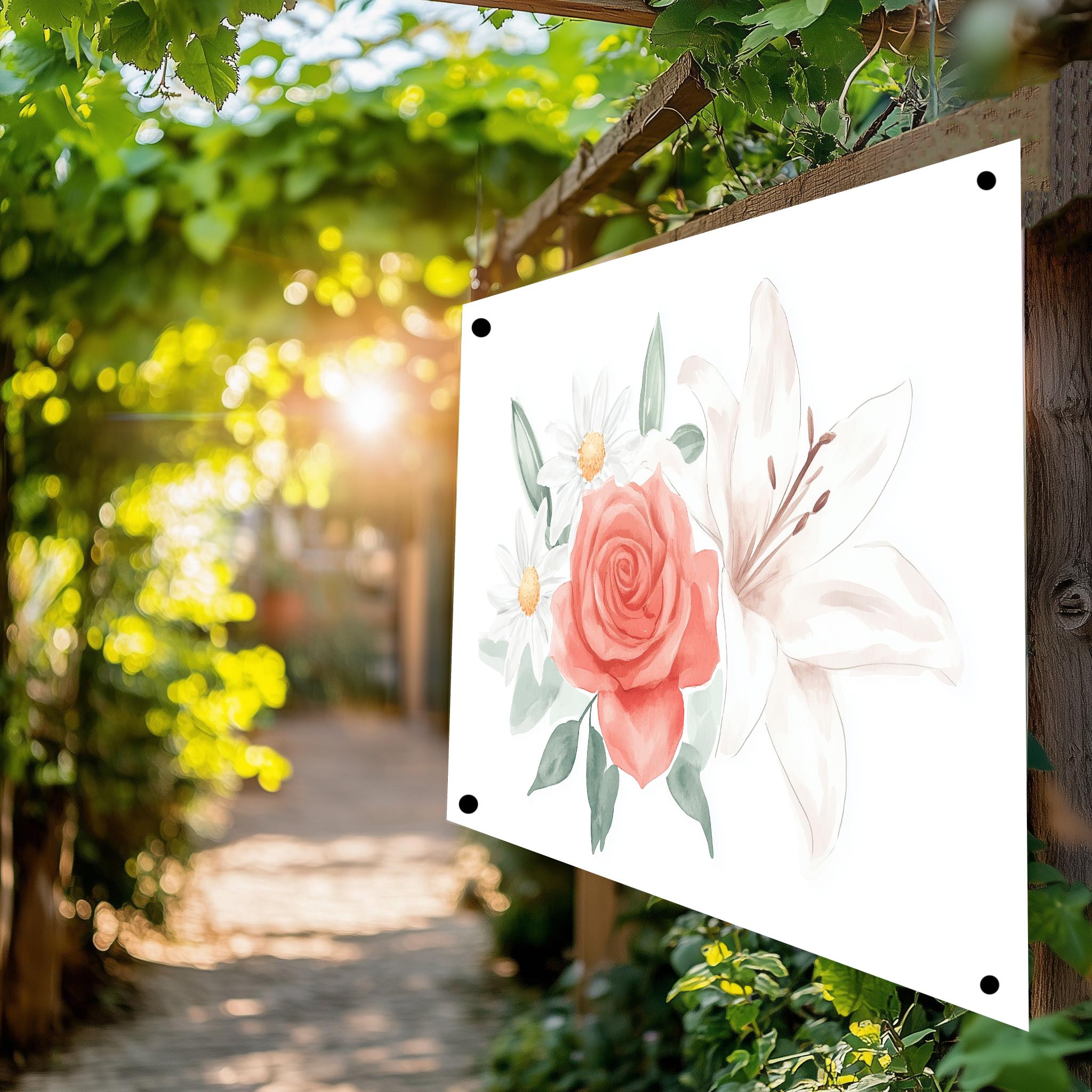 Tuinposter Rode Roos sfeerbeeld 4