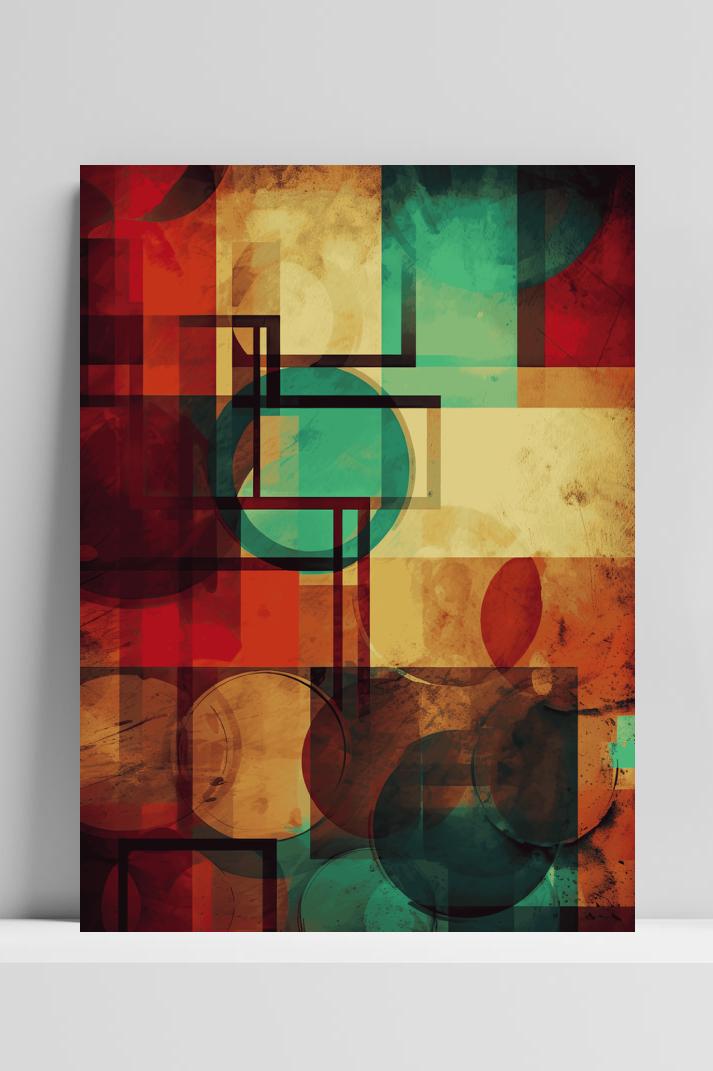 Vintage Abstract op 3mm aluminium dibond