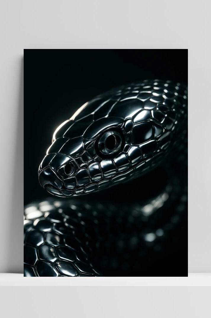 Snake B&W op 3mm aluminium dibond
