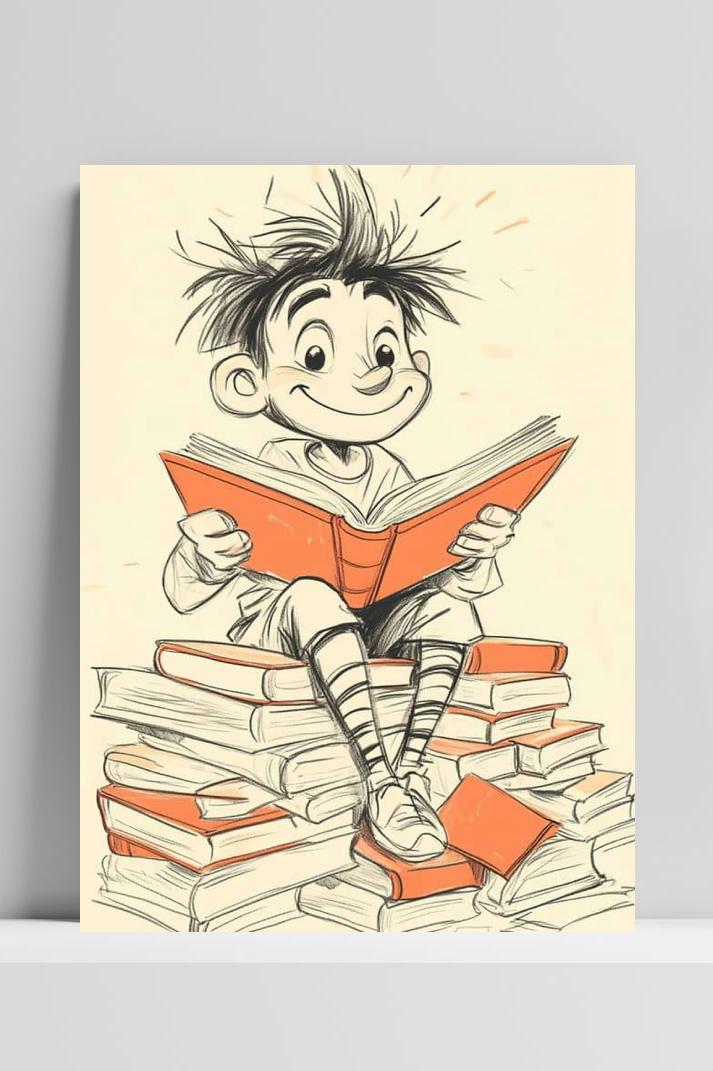 Jongen Leest op 3mm aluminium dibond