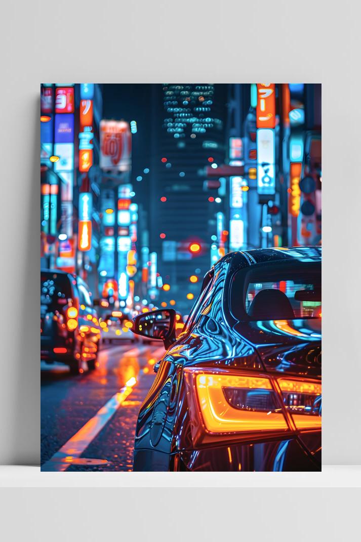 Tokio Neon op 3mm aluminium dibond