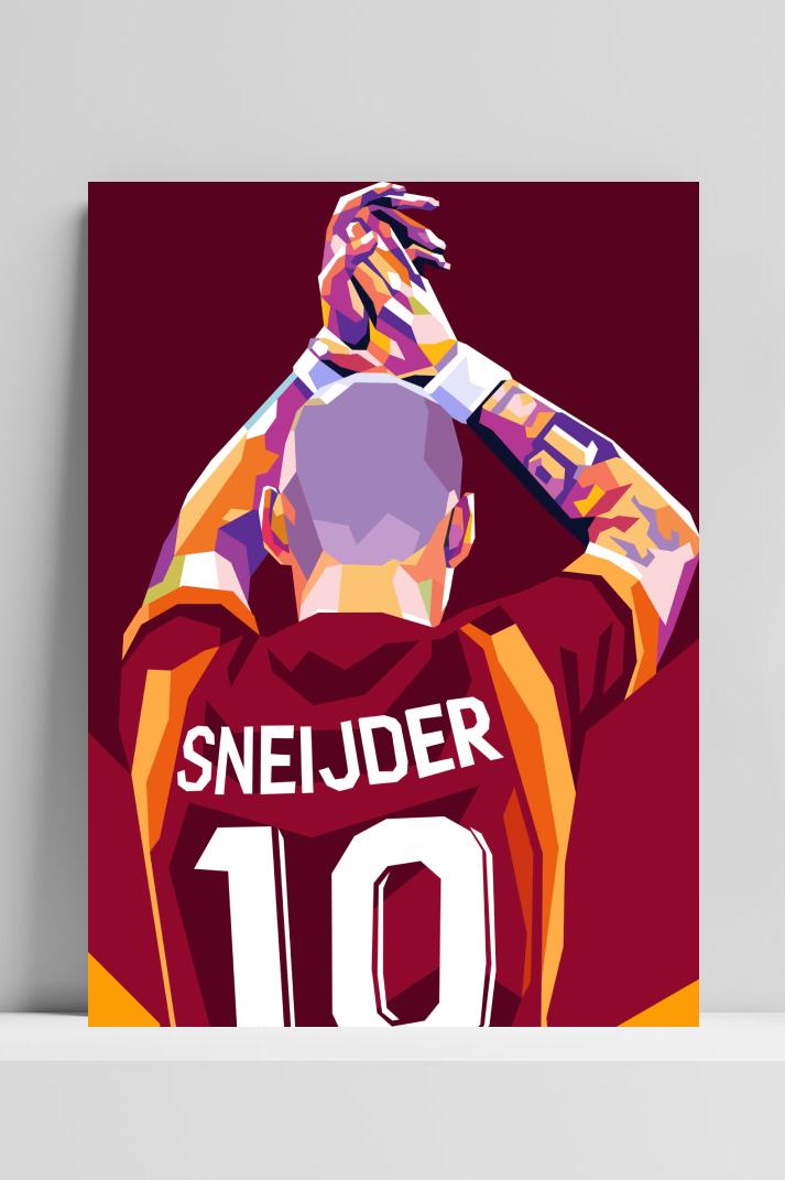 Wesley Sneijder Gala op 3mm aluminium dibond