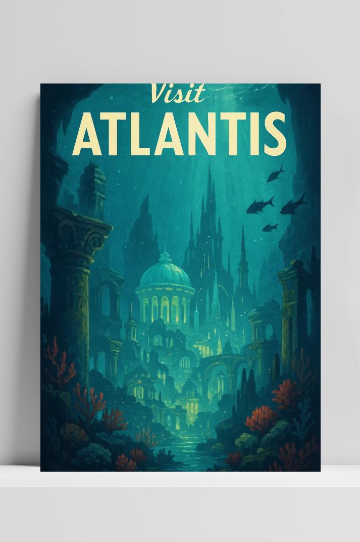 Visit Atlantis Text Quote op 3mm aluminium dibond