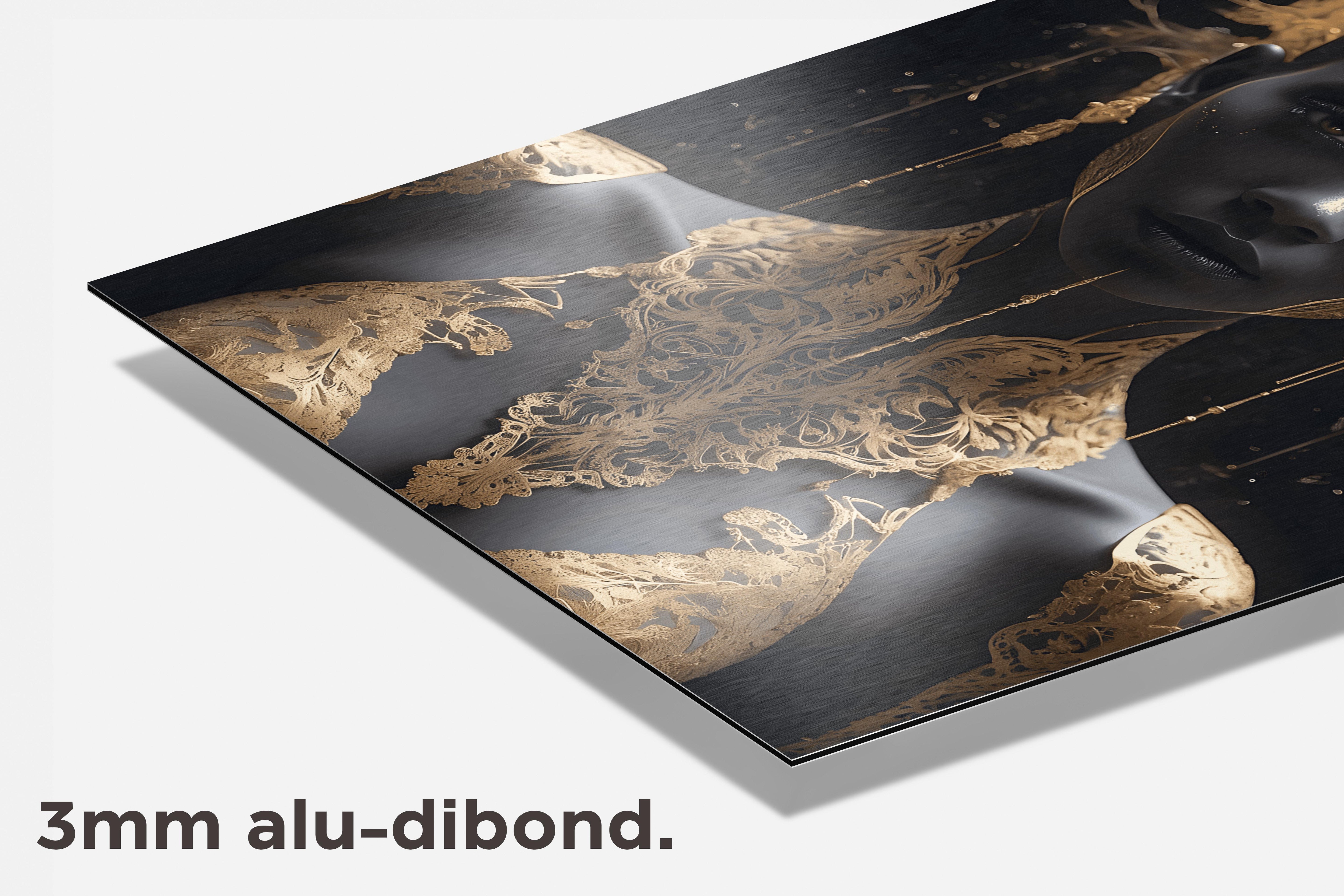 Vrouw Kroon Zwart dibond detail