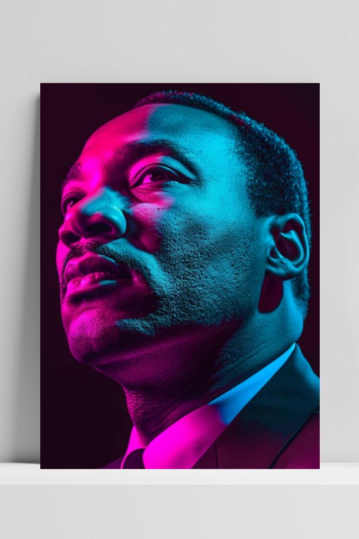 Martin Luther King Jr. op 3mm aluminium dibond