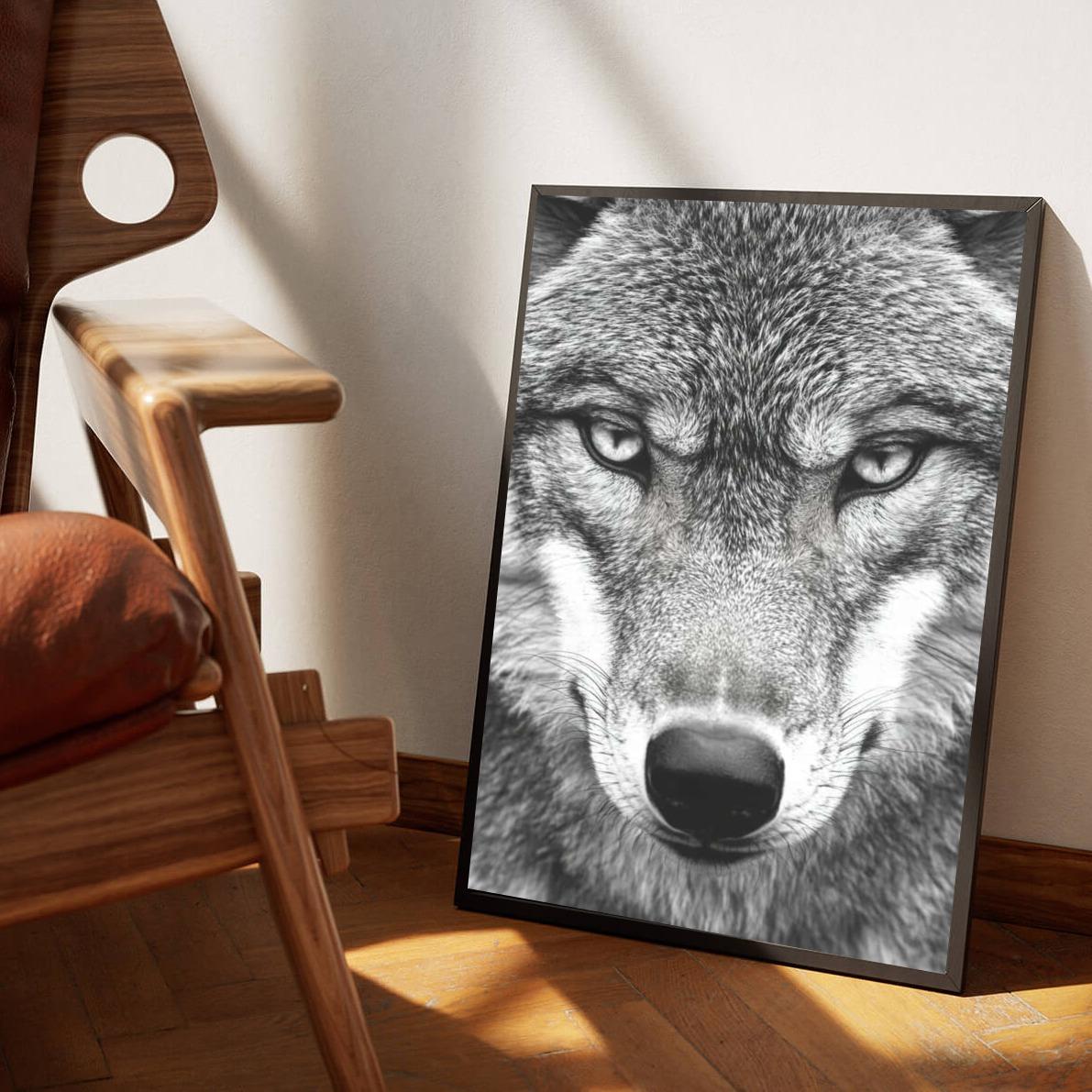 Wolf B&W poster van 25 Artstreet