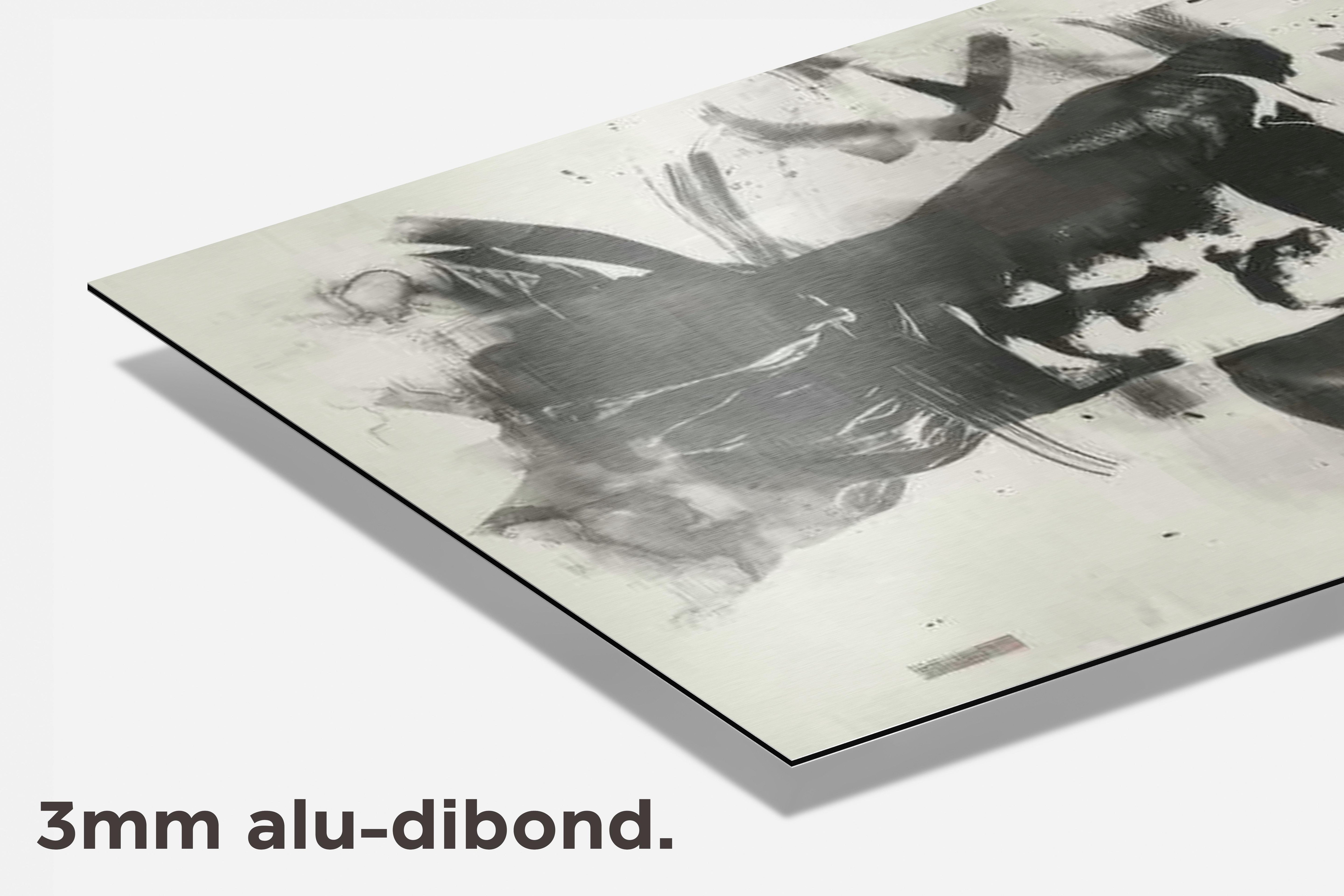 Bruce Lee Zwart Wit dibond detail