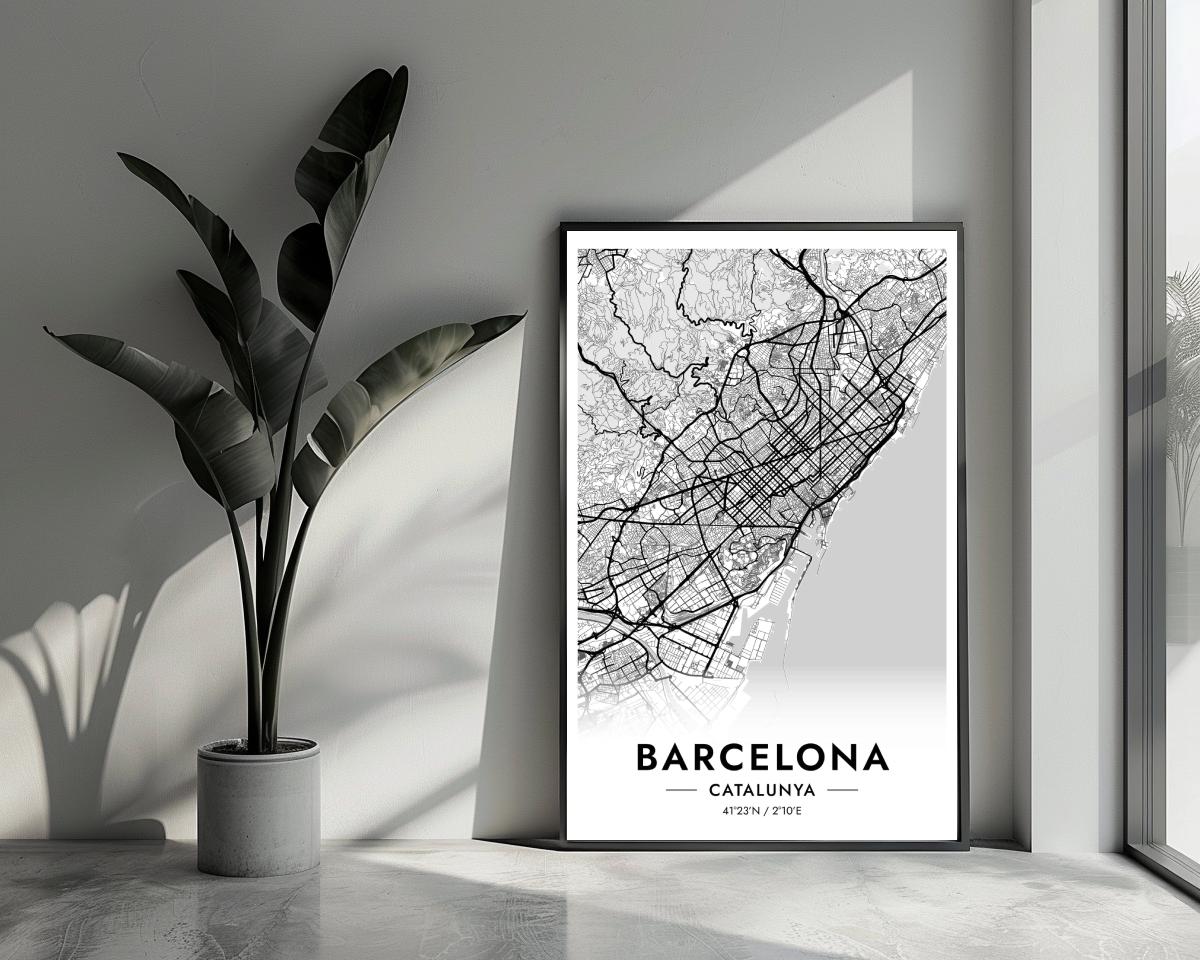 Barcelona Catalunya White poster van 25 Artstreet