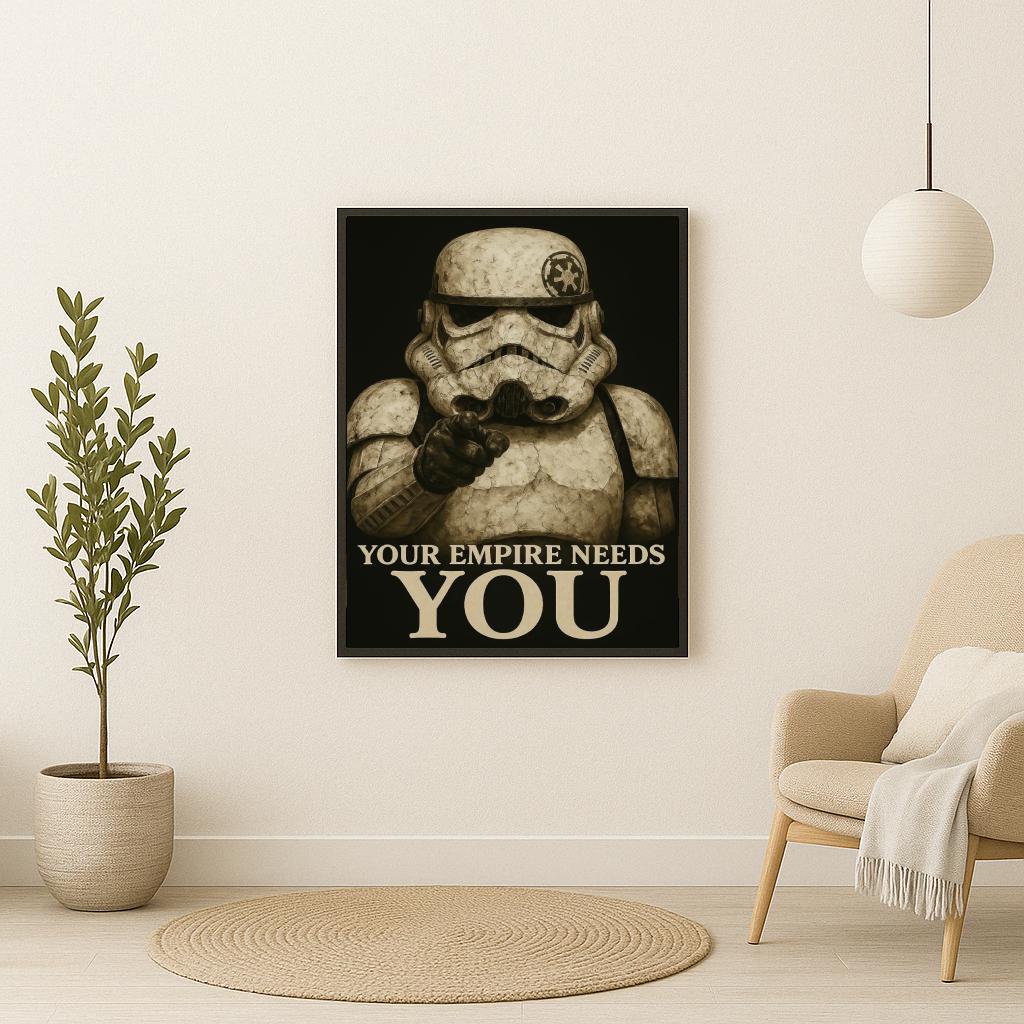Star Wars Stormtrooper Your Empire Needs You Text Quote poster sfeerbeeld 2