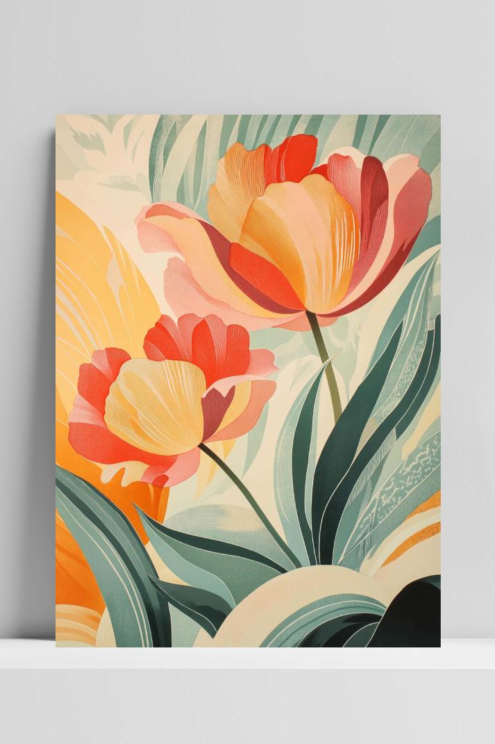 Art Flowers op 3mm aluminium dibond