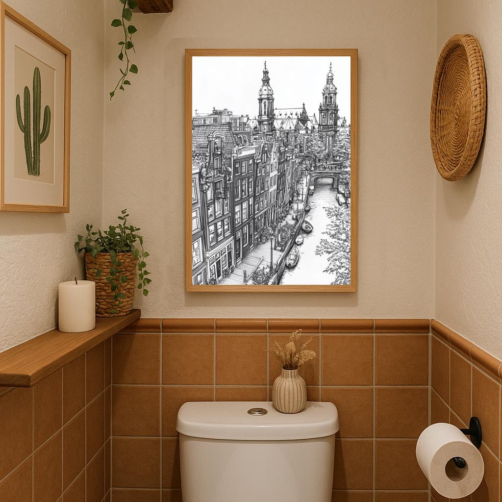Amsterdam Canal B&W poster sfeerbeeld 3