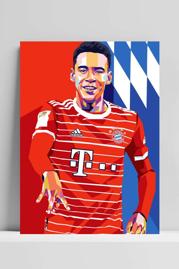 Jamal Musiala op 3mm aluminium dibond