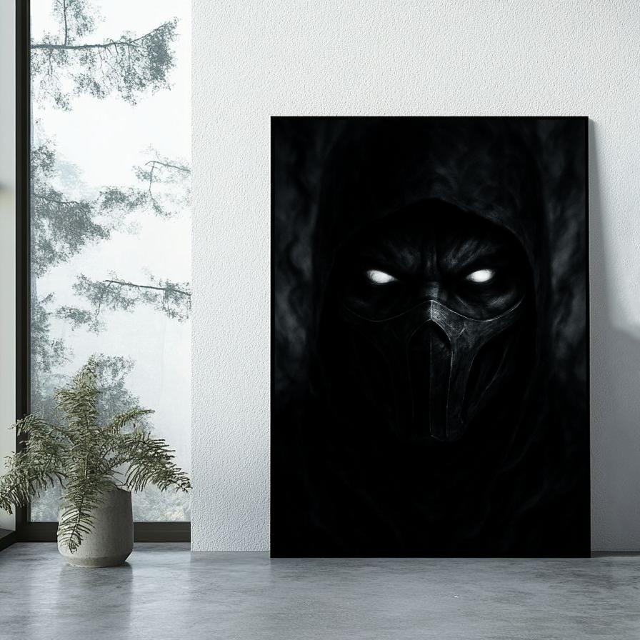 Noob Saibot Mortal Kombat B&W poster sfeerbeeld 1