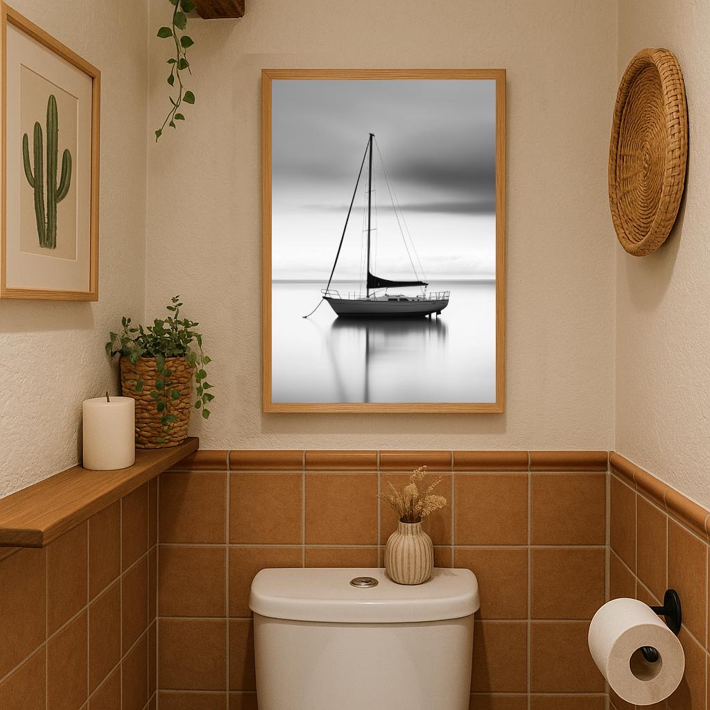 Yacht Sailboat B&W poster sfeerbeeld 3
