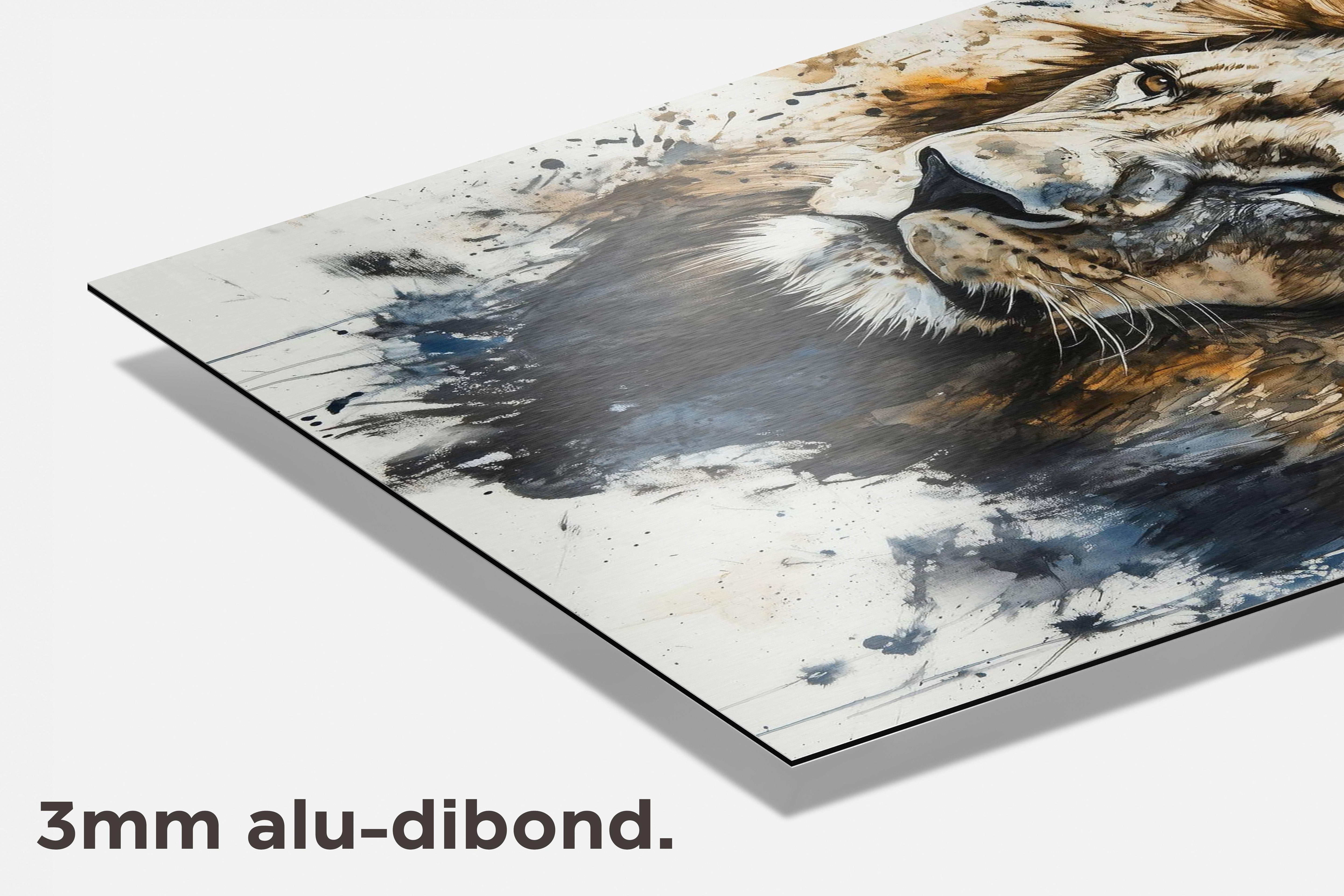 Leeuw Aquarel dibond detail