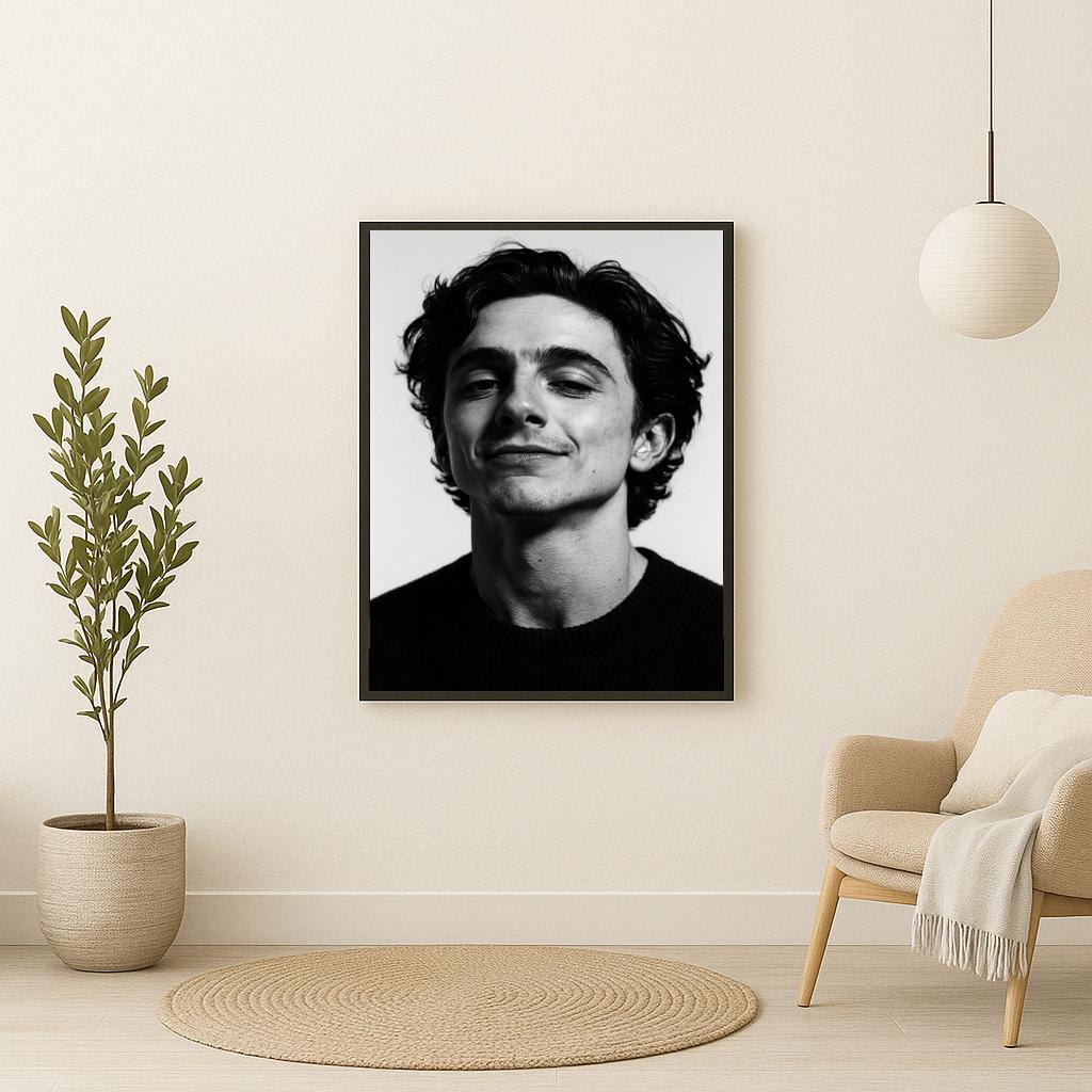Timothée Chalamet B&W poster sfeerbeeld 2