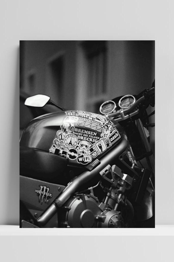 Amerikaanse motor op 3mm aluminium dibond