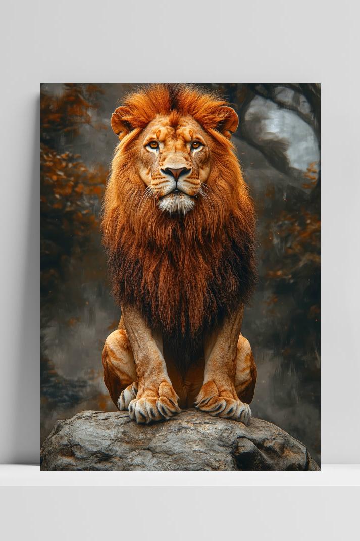 Leeuw op 3mm aluminium dibond