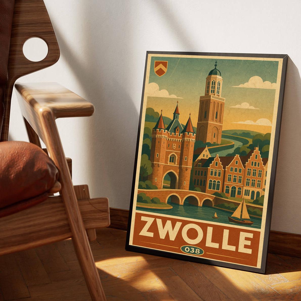 Zwolle Netherlands Vintage Text poster sfeerbeeld 3