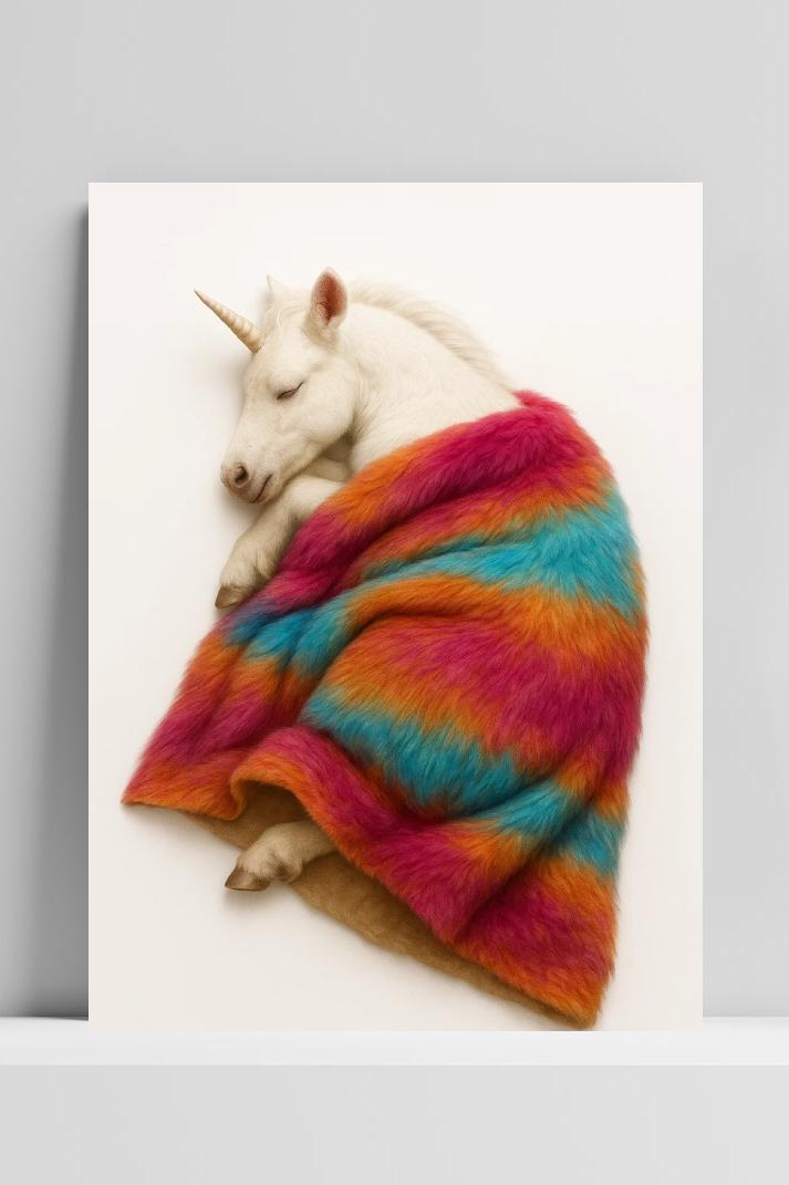 Unicorn Sleeping Blanket en un interior
