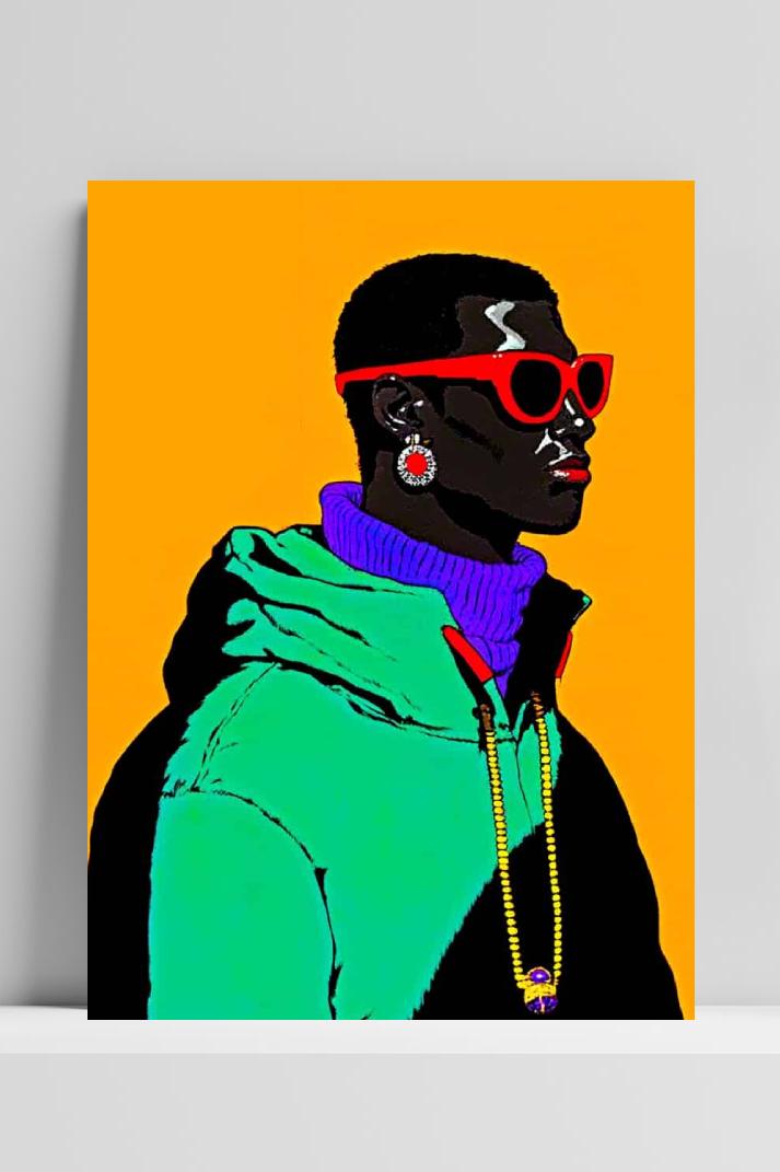 Mode Pop Art op 3mm aluminium dibond