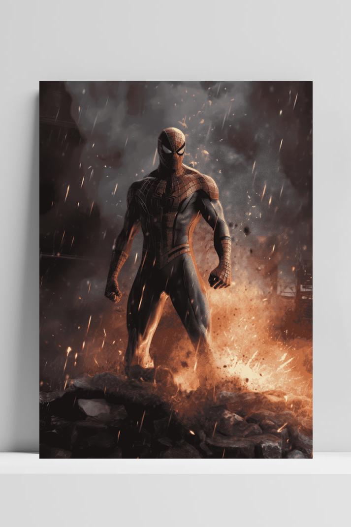 Spiderman Poster op 3mm aluminium dibond