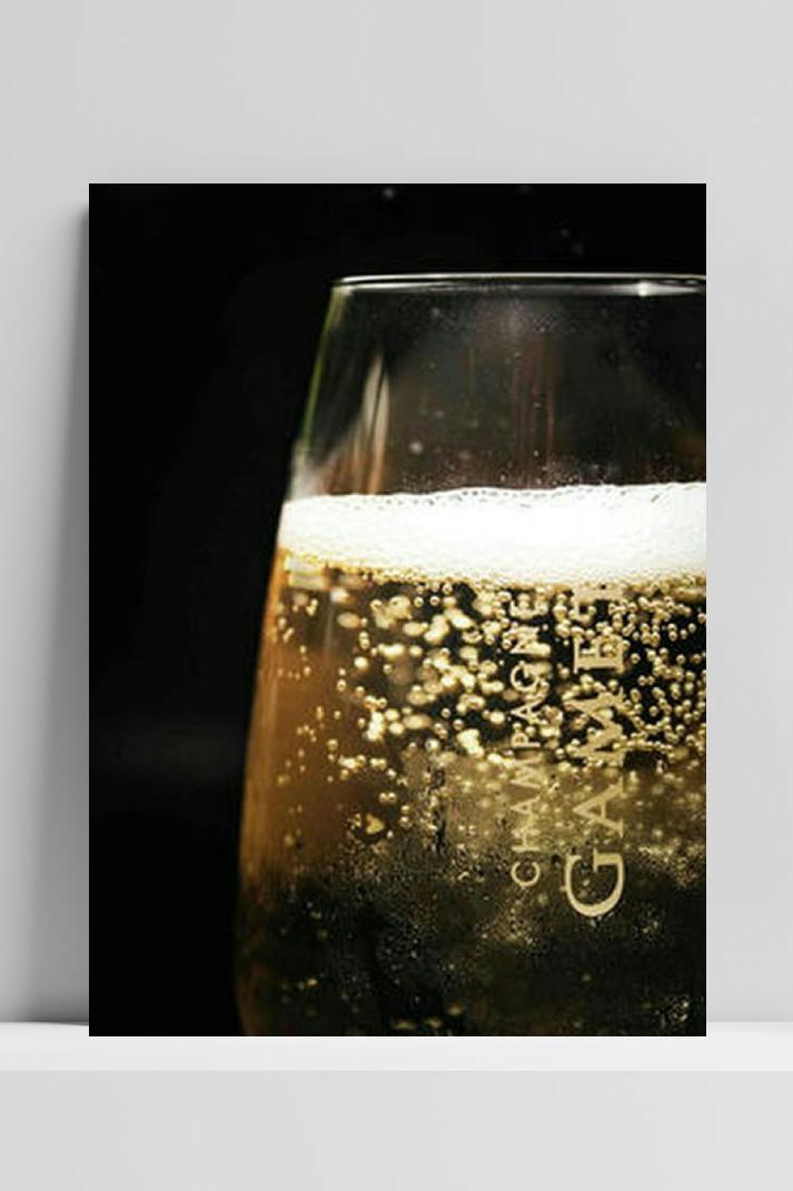 Champagne Bubbels op 3mm aluminium dibond