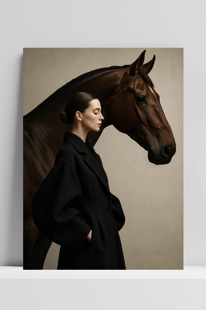 Woman Horse Fashion op 3mm aluminium dibond