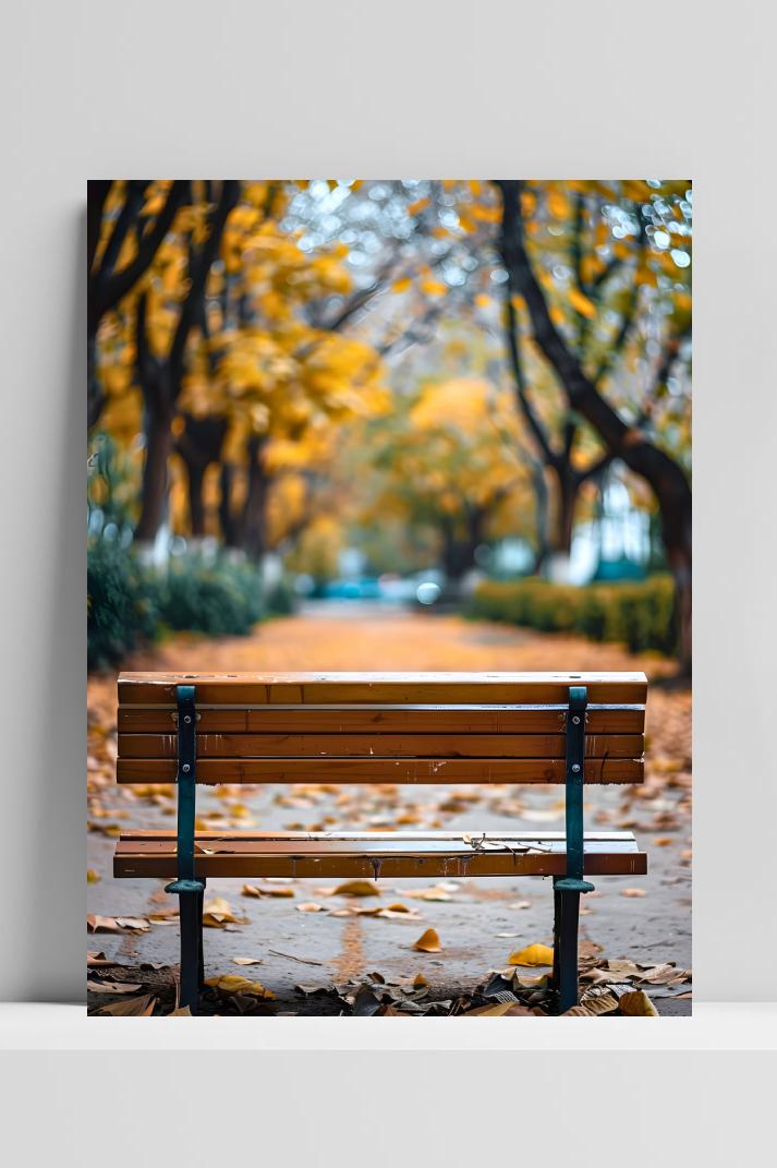Bankje in Central Park op 3mm aluminium dibond