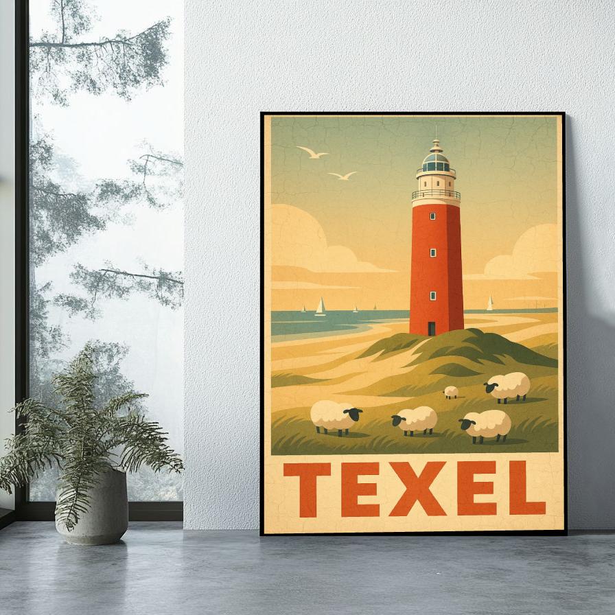 Texel Text Vintage poster sfeerbeeld 1