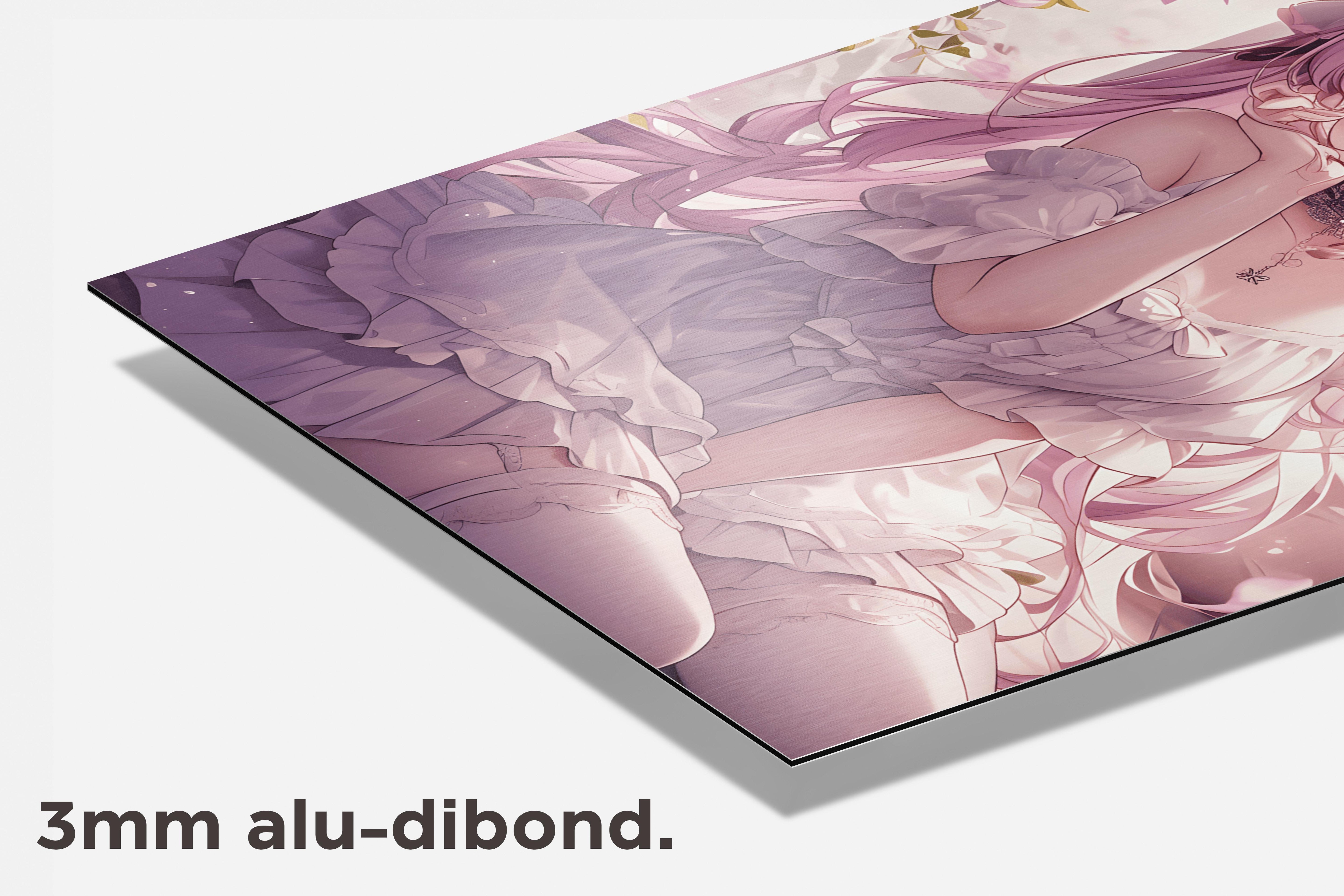 Anime Bloemenmeisje dibond detail