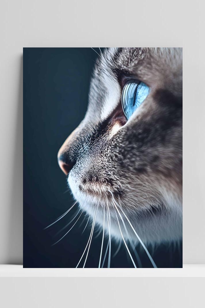 Kat Close-Up op 3mm aluminium dibond