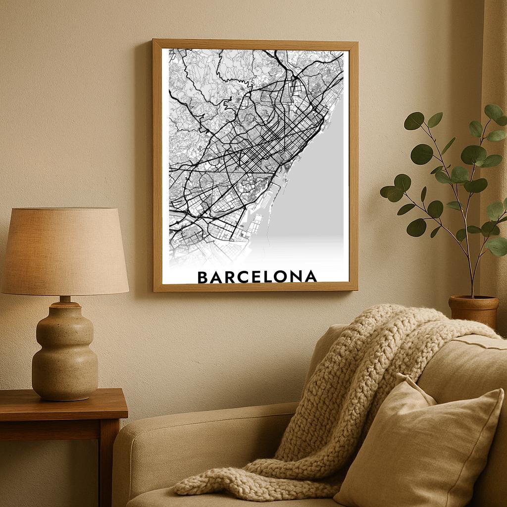 Barcelona Catalunya White poster sfeerbeeld 2