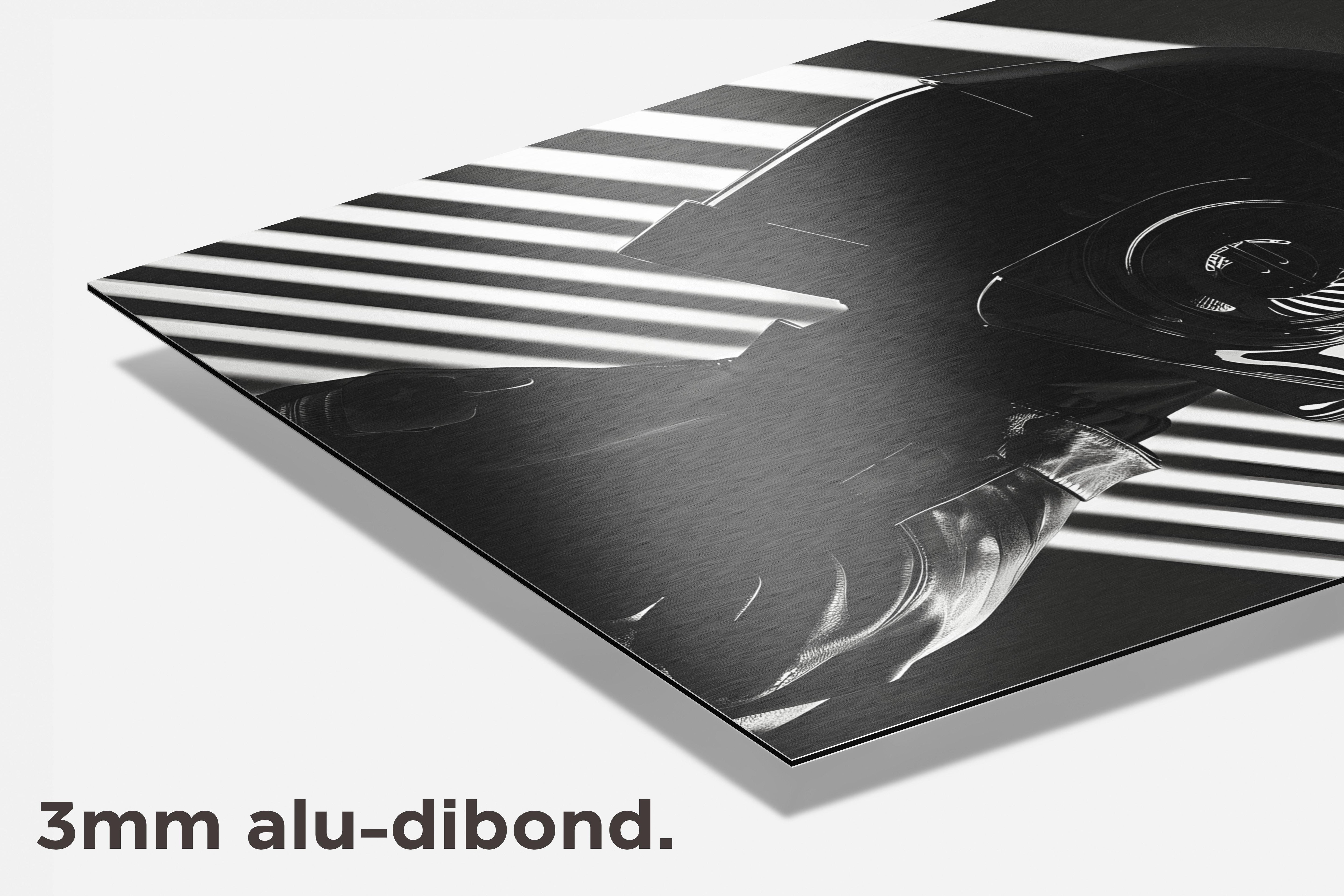 Daft Punk Zwart dibond detail