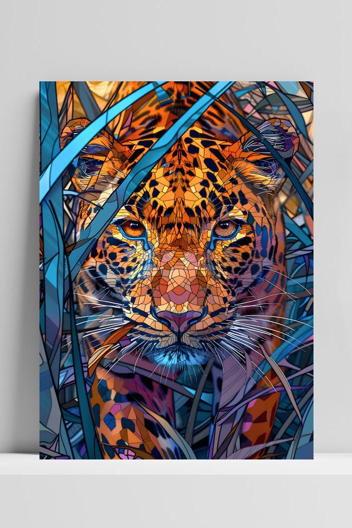 Glas Tijger op 3mm aluminium dibond