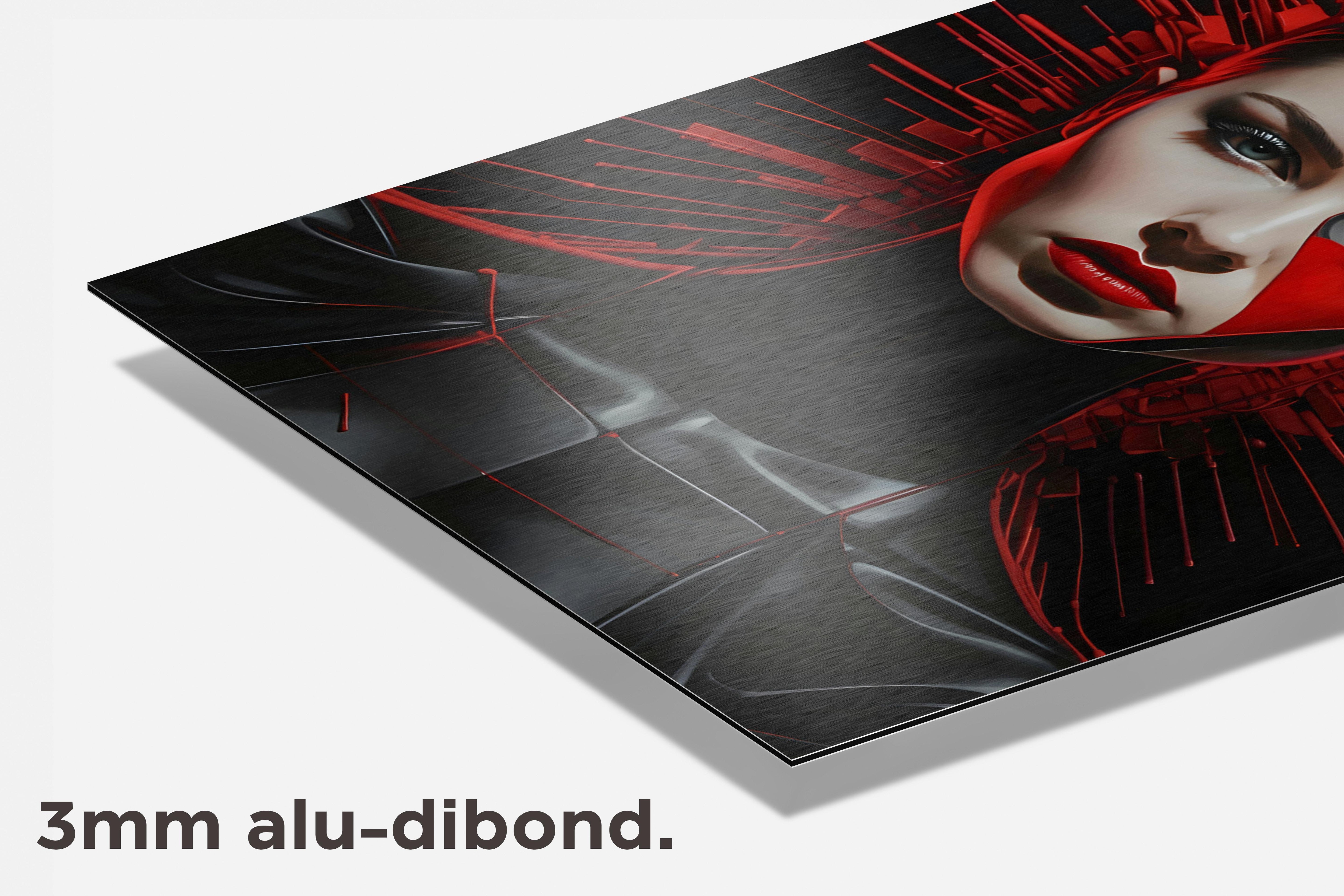 Vrouw Rood Zwart dibond detail