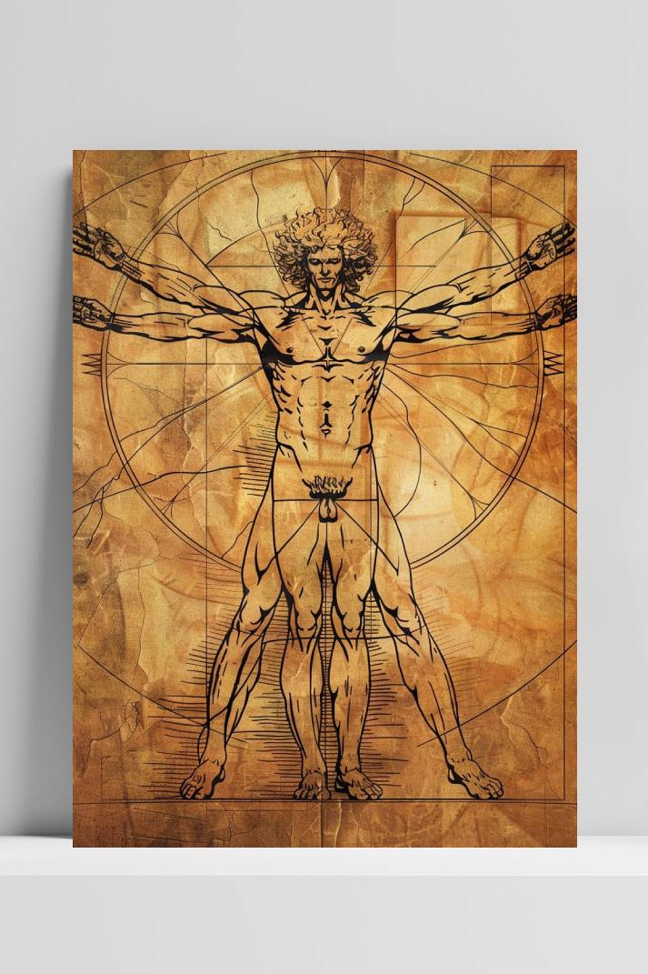 Vitruviusman Kunst op 3mm aluminium dibond
