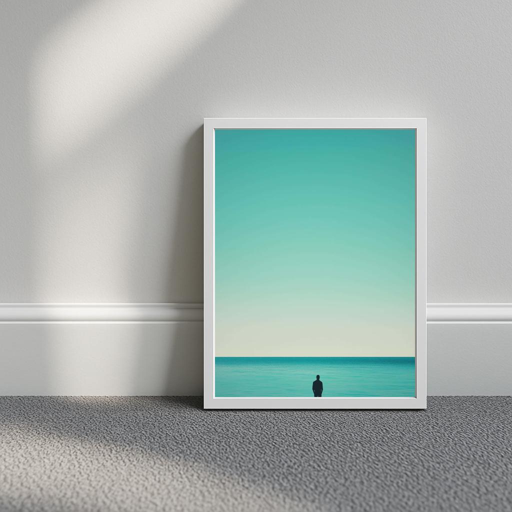 Man Beach Minimalist poster sfeerbeeld 3