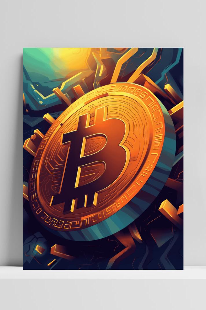 Bitcoin Poster op 3mm aluminium dibond