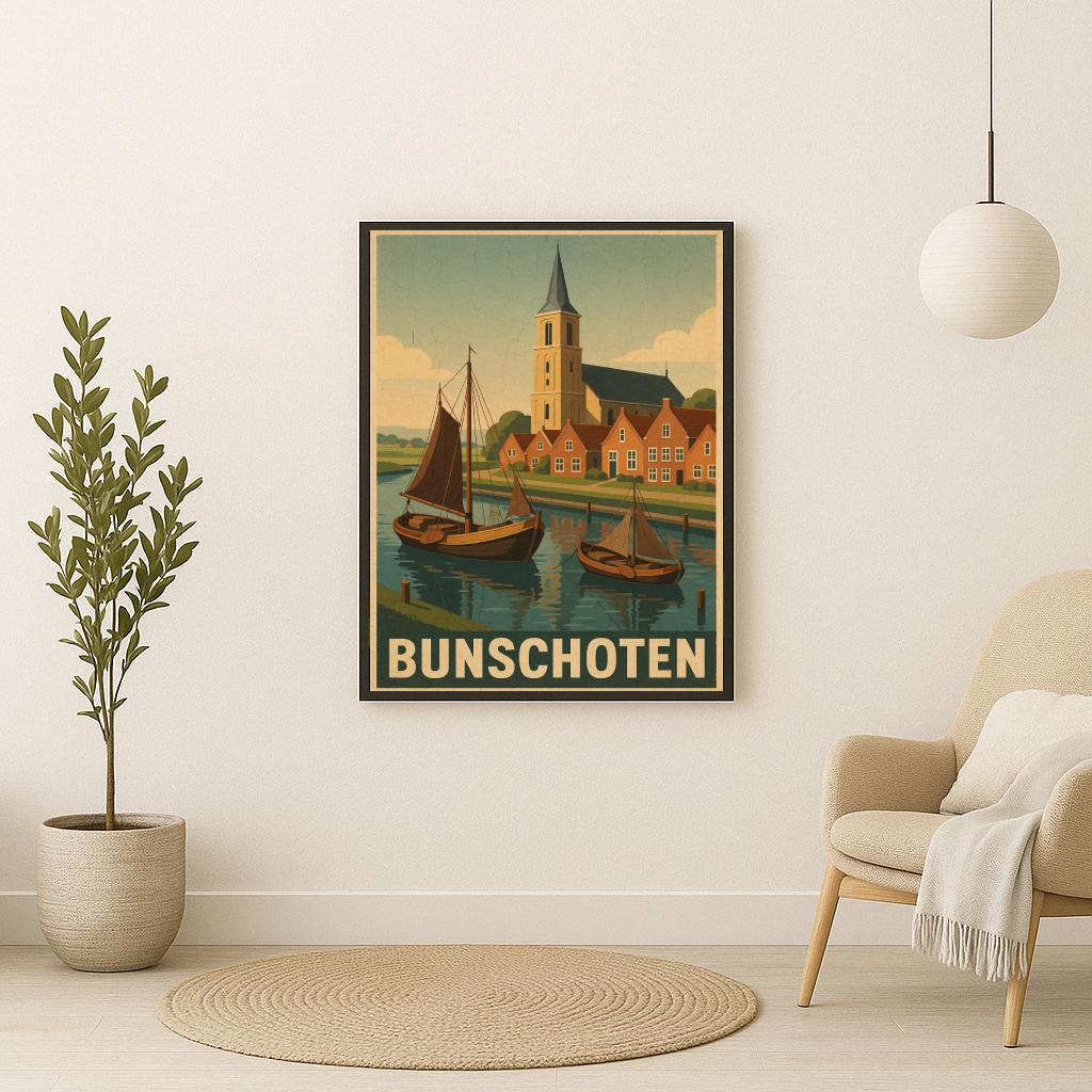 Bunschoten Text Vintage poster sfeerbeeld 2