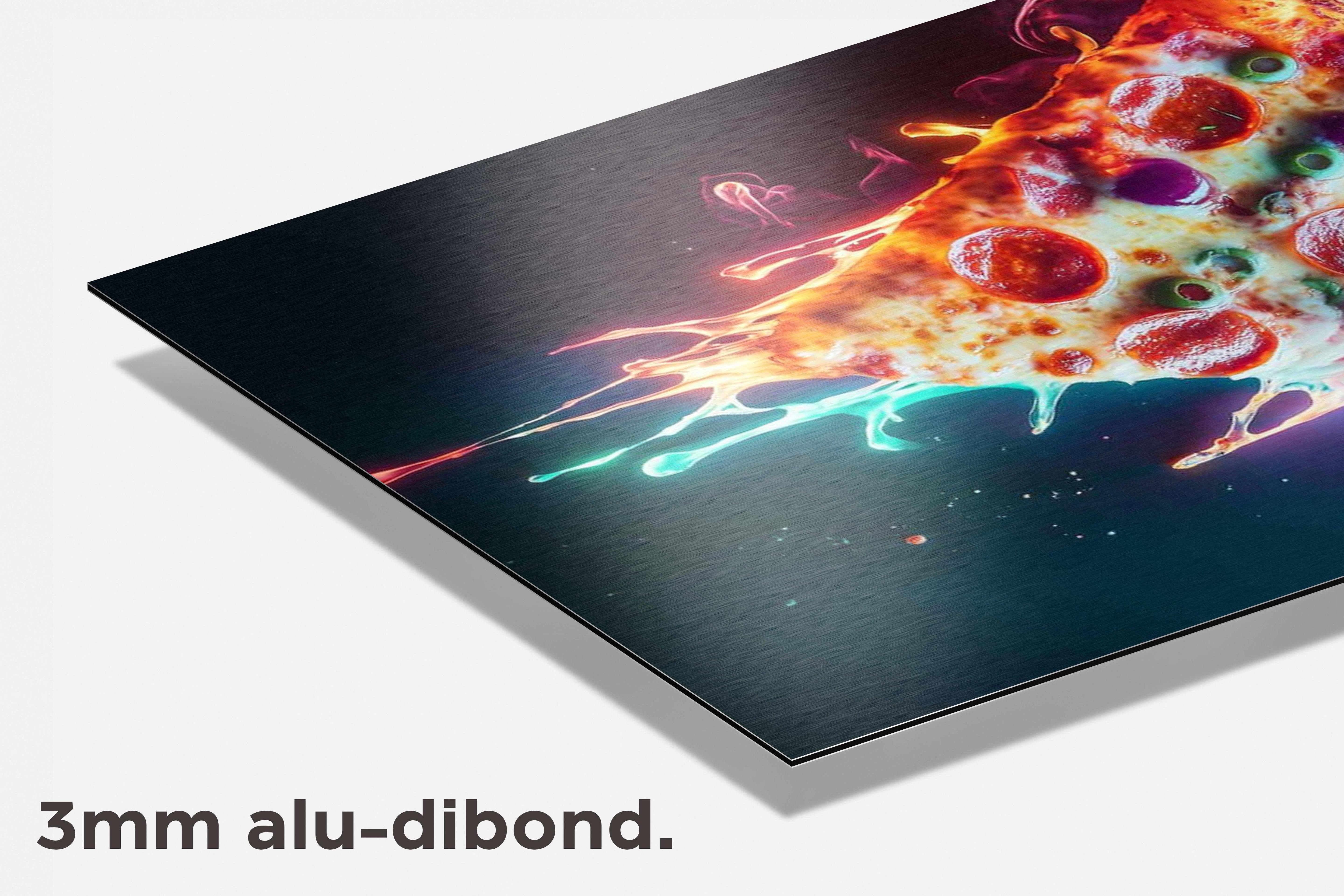 Pizza Punt Neon dibond detail