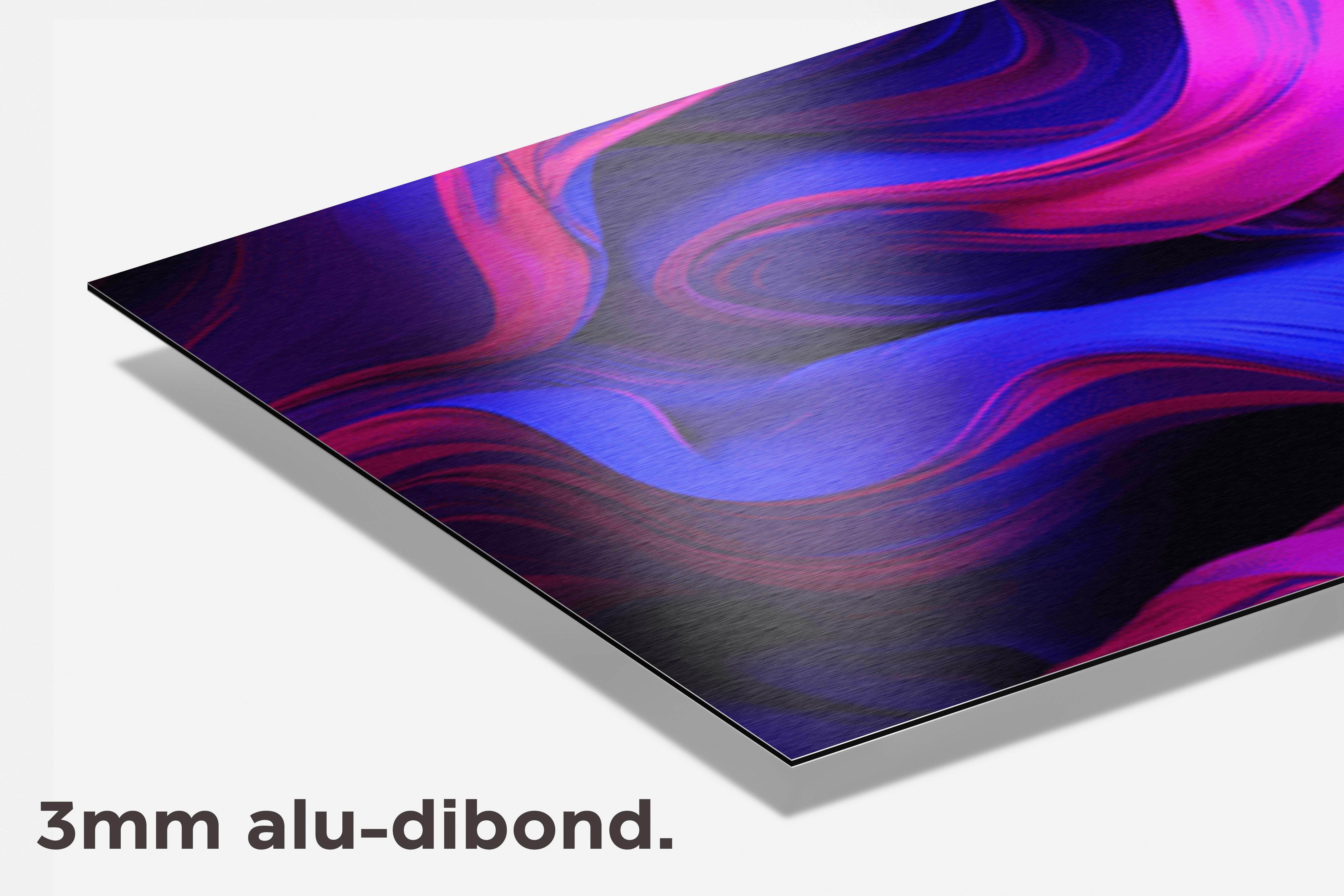 Abstract Blauw Roze dibond detail