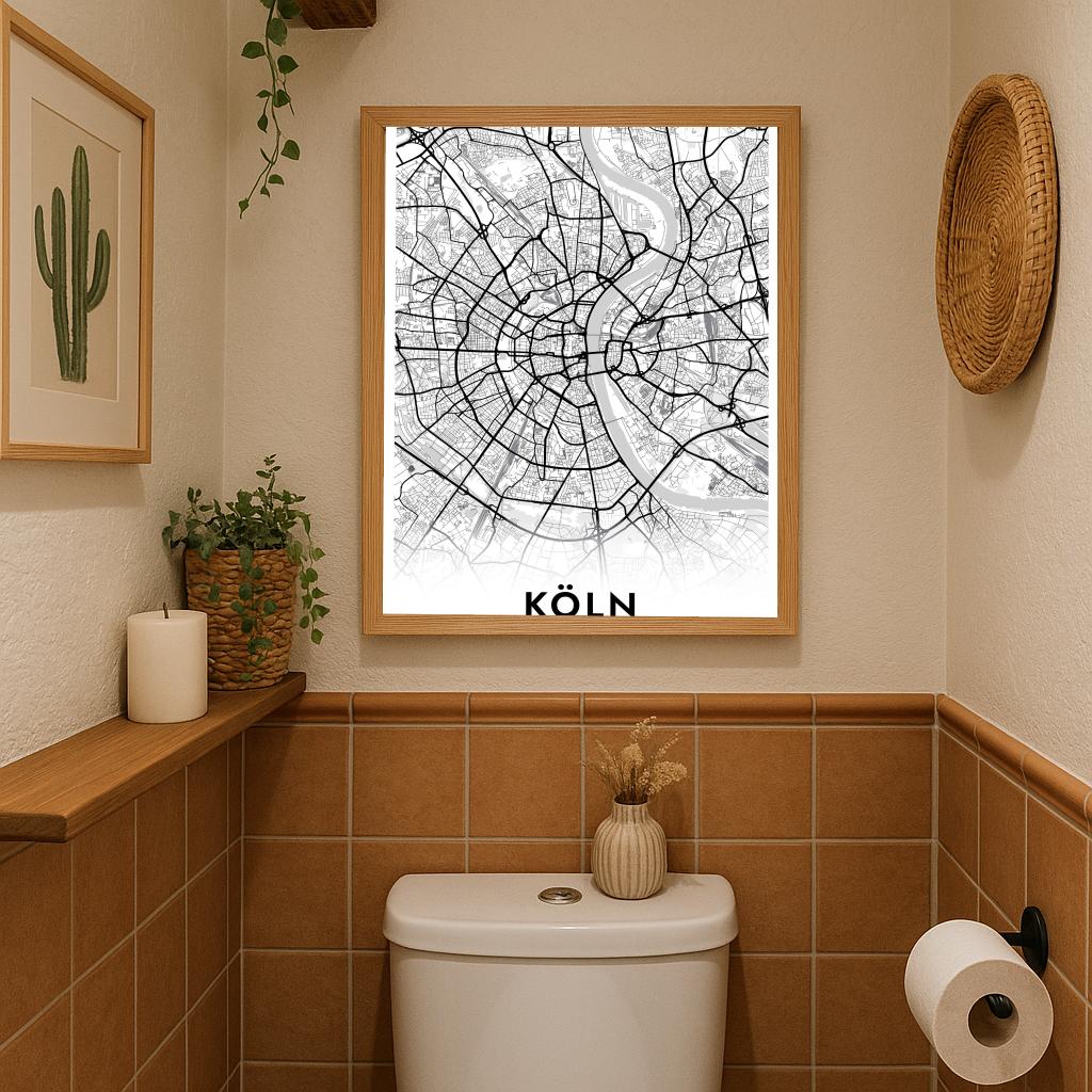 Koln Map Deutschland White poster sfeerbeeld 3