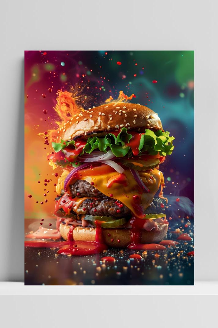 Gigantische Hamburger op 3mm aluminium dibond