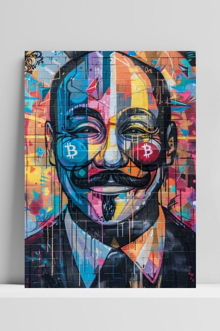 Bitcoin op 3mm aluminium dibond