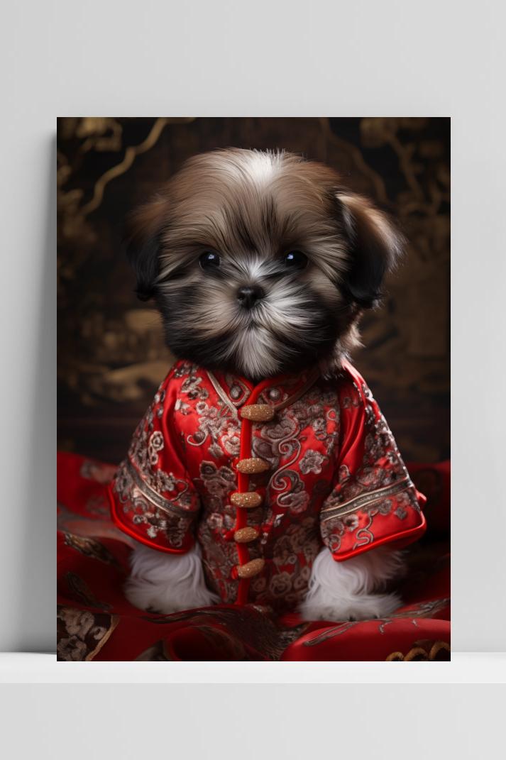 Shih Tzu Pakje op 3mm aluminium dibond
